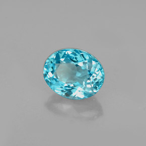 1.17 ct Blue Apatite Stone, Natural Apatite in Oval Facet Shape for Sale