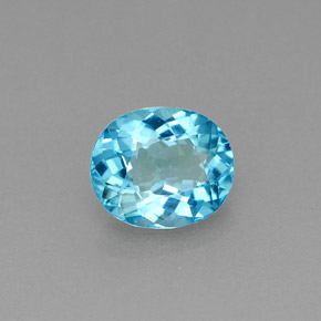 0.84 ct Blue Apatite Stone, Natural Apatite in Oval Facet Shape for Sale