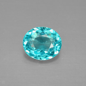 0.88 ct Blue Apatite Gemstone, Apatite Gem in Oval Facet Shape for Sale.