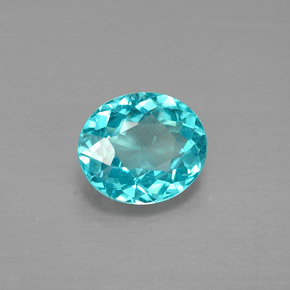0.88 ct Blue Apatite Stone, Natural Apatite in Oval Facet Shape for Sale