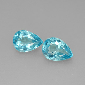 1.53 ct Blue Apatite Gemstone, Apatite Gem in Pear Facet Shape for Sale.