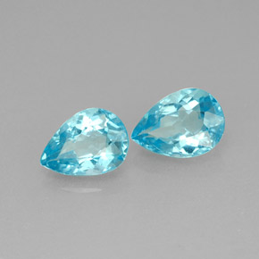 1.53 ct Blue Apatite Stone, Natural Apatite in Pear Facet Shape for Sale