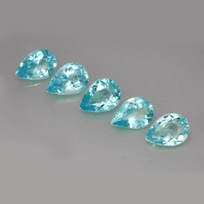 3.45 ct Blue Apatite Gemstone, Apatite Gem in Pear Facet Shape for Sale.