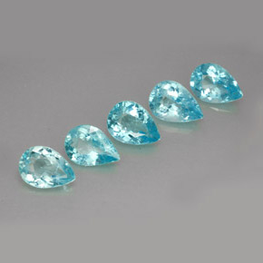 3.45 ct Blue Apatite Stone, Natural Apatite in Pear Facet Shape for Sale