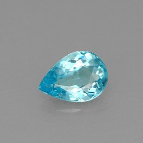 0.71 ct Blue Apatite Gemstone, Apatite Gem in Pear Facet Shape for Sale.