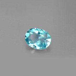 1.29 ct Blue Apatite Gemstone, Apatite Gem in Oval Facet Shape for Sale.