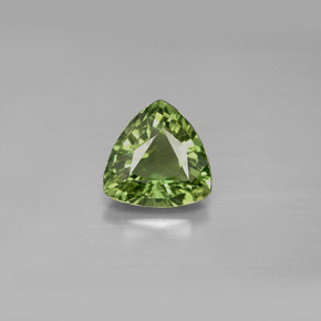 1.55 ct Green Apatite Stone, Natural Apatite in Trillion Facet Shape for Sale