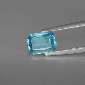 1.11 ct Blue Apatite Gemstone, Apatite Gem in Octagon / Scissor Cut Shape for Sale.