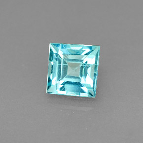 0.67 ct Blue Apatite Gemstone, Apatite Gem in Square Facet Shape for Sale.