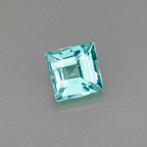 0.67 ct Blue Apatite Stone, Natural Apatite in Square Facet Shape for Sale