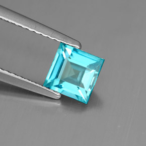 0.81 ct Blue Apatite Stone, Natural Apatite in Square Facet Shape for Sale
