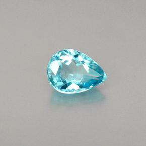 0.66 ct Blue Apatite Stone, Natural Apatite in Pear Facet Shape for Sale