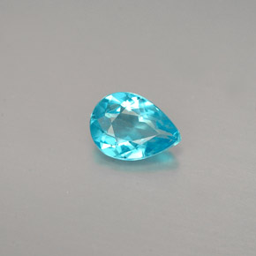 0.67 ct Blue Apatite Gemstone, Apatite Gem in Pear Facet Shape for Sale.