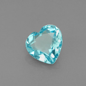 1.05 ct Blue Apatite Stone, Natural Apatite in Heart Facet Shape for Sale