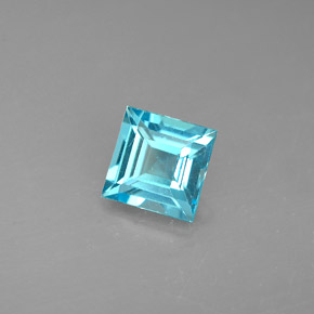0.66 ct Blue Apatite Gemstone, Apatite Gem in Square Facet Shape for Sale.