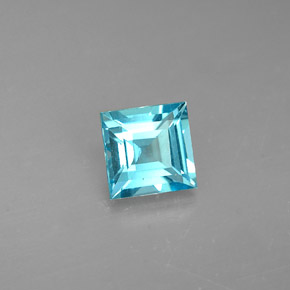 0.66 ct Blue Apatite Stone, Natural Apatite in Square Facet Shape for Sale