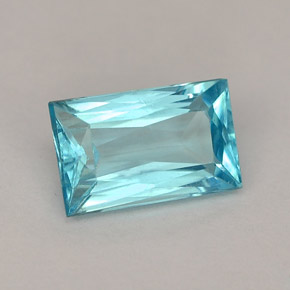 1.19 ct Blue Apatite Gemstone, Apatite Gem in Baguette / Scissor Cut Shape for Sale.