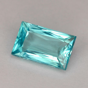 1.27 ct Blue Apatite Stone, Natural Apatite in Baguette Facet Shape for Sale