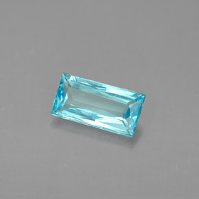 0.87 ct Blue Apatite Stone, Natural Apatite in Baguette Facet Shape for Sale