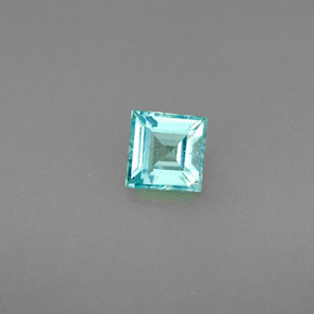0.44 ct Blue Apatite Gemstone, Apatite Gem in Square Facet Shape for Sale.