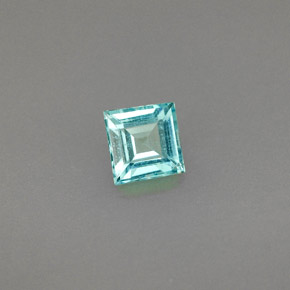 0.44 ct Blue Apatite Stone, Natural Apatite in Square Facet Shape for Sale