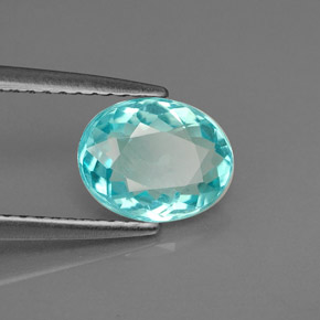 1.44 ct Blue Apatite Stone, Natural Apatite in Oval Facet Shape for Sale