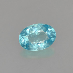 0.60 ct Blue Apatite Gemstone, Apatite Gem in Oval Facet Shape for Sale.