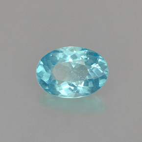 0.60 ct Blue Apatite Stone, Natural Apatite in Oval Facet Shape for Sale