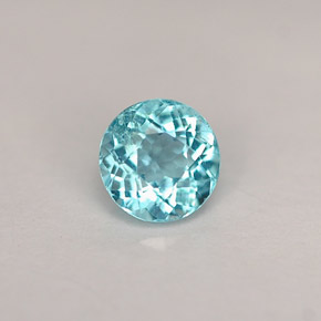 0.49 ct Blue Apatite Gemstone, Apatite Gem in Round Facet Shape for Sale.