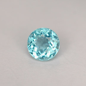0.49 ct Blue Apatite Stone, Natural Apatite in Round Facet Shape for Sale