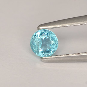 0.29 ct Blue Apatite Gemstone, Apatite Gem in Round Facet Shape for Sale.