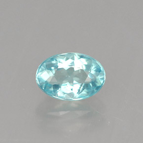 0.56 ct Blue Apatite Gemstone, Apatite Gem in Oval Facet Shape for Sale.