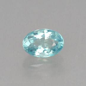 0.56 ct Blue Apatite Stone, Natural Apatite in Oval Facet Shape for Sale