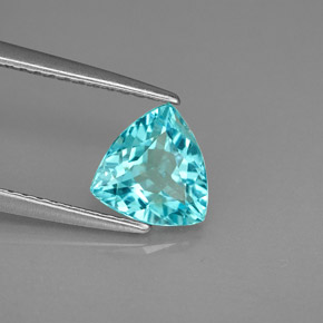 1.08 ct Blue Apatite Stone, Natural Apatite in Trillion Facet Shape for Sale