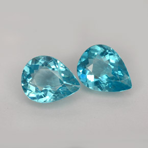 3.13 ct Blue Apatite Stone, Natural Apatite in Pear Facet Shape for Sale