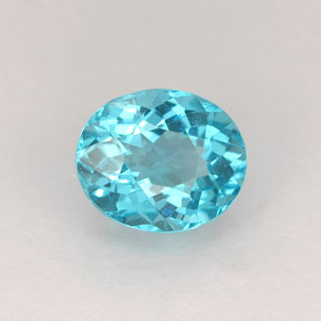 1.37 ct Blue Apatite Stone, Natural Apatite in Oval Facet Shape for Sale