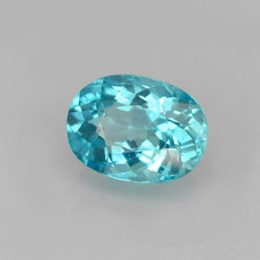 1.27 ct Blue Apatite Gemstone, Apatite Gem in Oval Facet Shape for Sale.