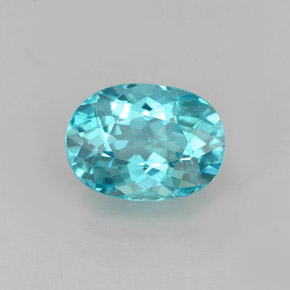 1.27 ct Blue Apatite Stone, Natural Apatite in Oval Facet Shape for Sale