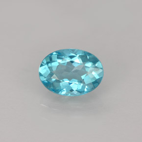 0.83 ct Blue Apatite Gemstone, Apatite Gem in Oval Facet Shape for Sale.