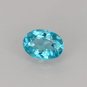 1.01 ct Blue Apatite Gemstone, Apatite Gem in Oval Facet Shape for Sale.
