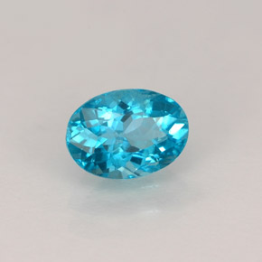 0.92 ct Blue Apatite Gemstone, Apatite Gem in Oval Facet Shape for Sale.