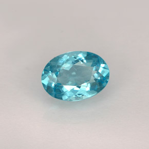 0.82 ct Blue Apatite Stone, Natural Apatite in Oval Facet Shape for Sale