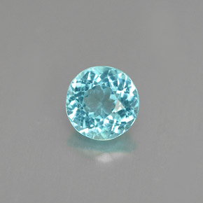0.66 ct Blue Apatite Gemstone, Apatite Gem in Round Facet Shape for Sale.
