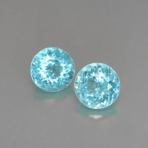 1.07 ct Blue Apatite Gemstone, Apatite Gem in Round Facet Shape for Sale.