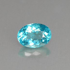 0.89 ct Blue Apatite Gemstone, Apatite Gem in Oval Facet Shape for Sale.