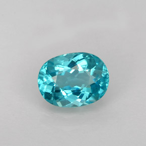 1.13 ct Blue Apatite Gemstone, Apatite Gem in Oval Facet Shape for Sale.