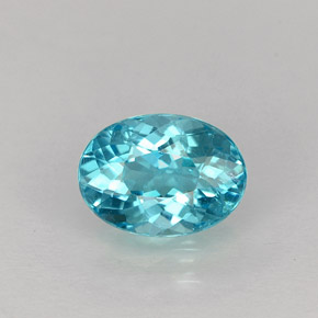 1.07 ct Blue Apatite Gemstone, Apatite Gem in Oval Facet Shape for Sale.