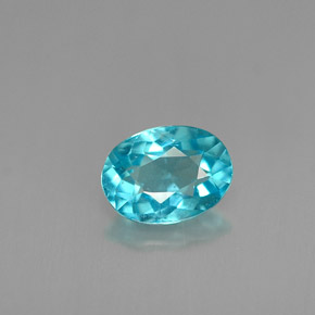 0.81 ct Blue Apatite Gemstone, Apatite Gem in Oval Facet Shape for Sale.