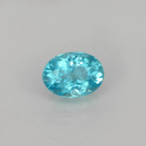 0.88 ct Blue Apatite Gemstone, Apatite Gem in Oval Facet Shape for Sale.