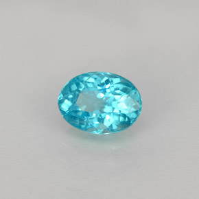 0.88 ct Blue Apatite Stone, Natural Apatite in Oval Facet Shape for Sale